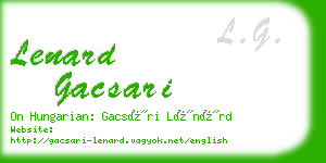 lenard gacsari business card